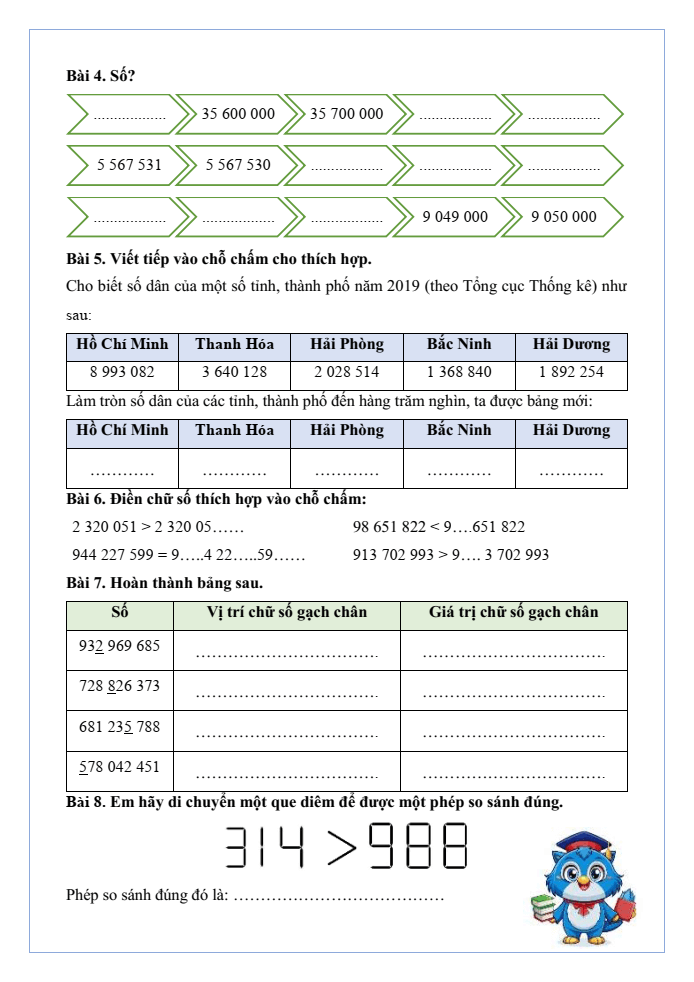 Bài tập hàng ngày Toán lớp 4 Bài 16: Luyện tập chung | Kết nối tri thức