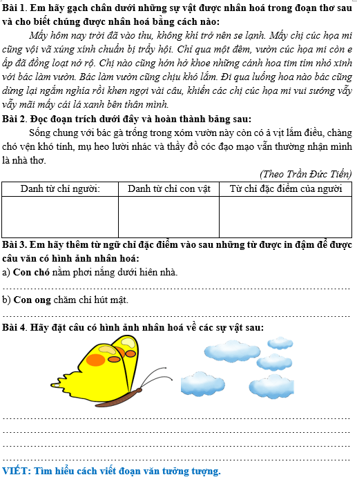 Bài tập hàng ngày Tiếng Việt lớp 4 Bài 17: Vẽ màu | Kết nối tri thức