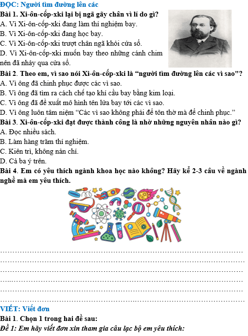 Bài tập hàng ngày Tiếng Việt lớp 4 Bài 24: Người tìm đường lên các | Kết nối tri thức