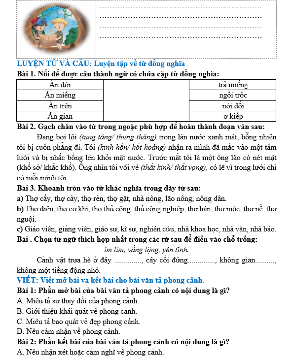 Bài tập hàng ngày Tiếng Việt lớp 5 Bài 11: Hang Sơn Đòong - những điều kì thú | Kết nối tri thức