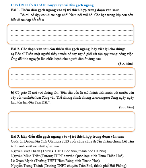 Bài tập hàng ngày Tiếng Việt lớp 5 Bài 23: Giới thiệu sách Dế mèn phiêu lưu kí | Kết nối tri thức