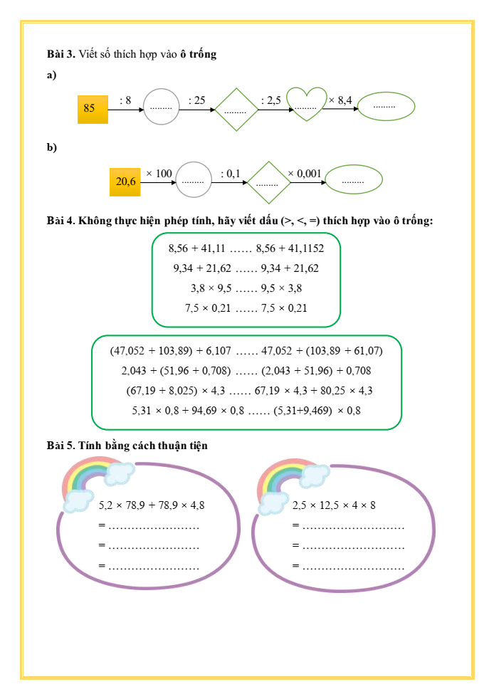 Bài tập hàng ngày Toán lớp 5 Bài 24: Luyện tập chung | Kết nối tri thức