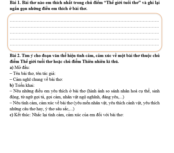 Bài tập hàng ngày Tiếng Việt lớp 5 Bài 26: Trí tưởng tượng phong phú | Kết nối tri thức