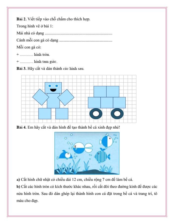 Bài tập hàng ngày Toán lớp 5 Bài 28: Thực hành và trải nghiệm đo, vẽ, lắp ghép, tạo hình | Kết nối tri thức