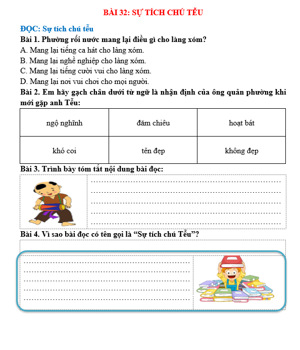 Bài tập hàng ngày Tiếng Việt lớp 5 Bài 32: Sự tích chú Tễu | Kết nối tri thức