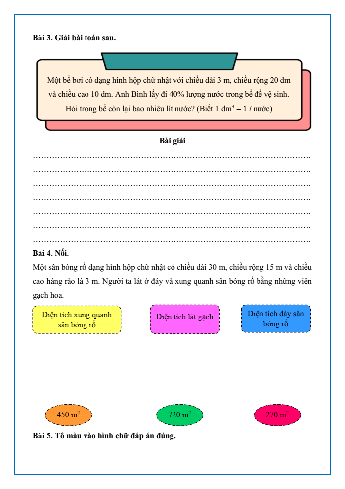 Bài tập hàng ngày Toán lớp 5 Bài 55: Luyện tập chung | Kết nối tri thức