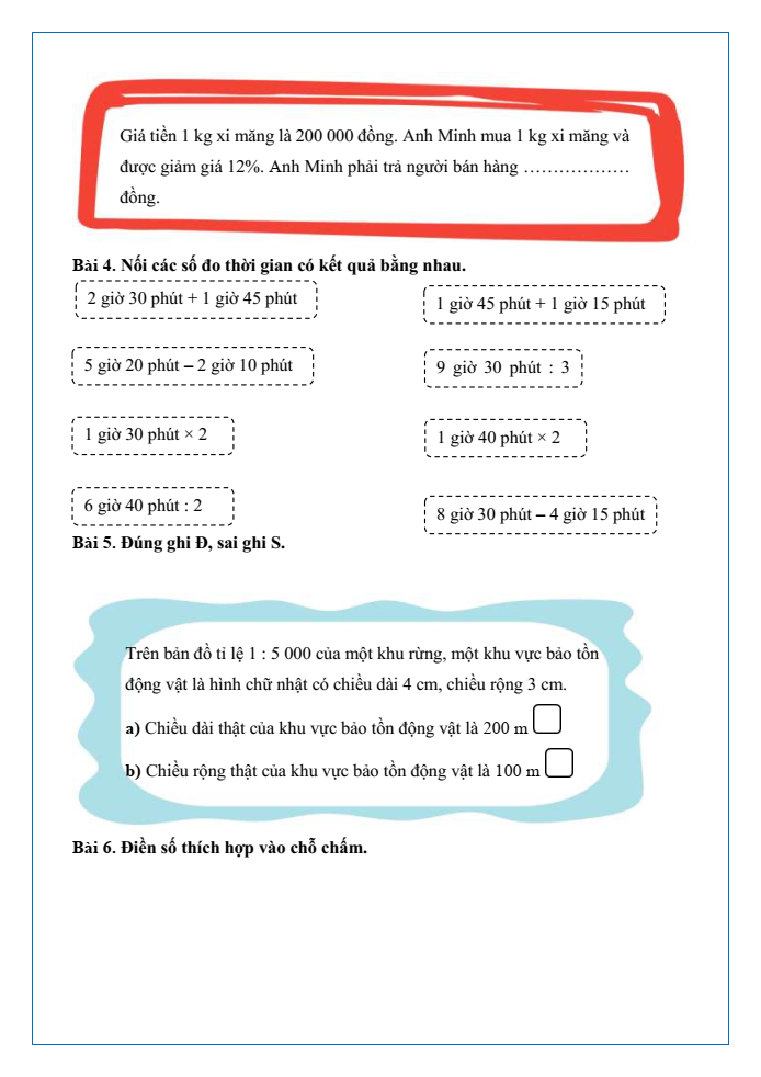 Bài tập hàng ngày Toán lớp 5 Bài 70: Ôn tập tỉ số, tỉ số phần trăm | Kết nối tri thức