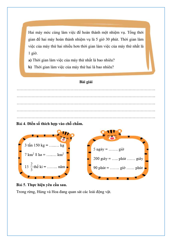 Bài tập hàng ngày Toán lớp 5 Bài 72: Ôn tập đo lường | Kết nối tri thức