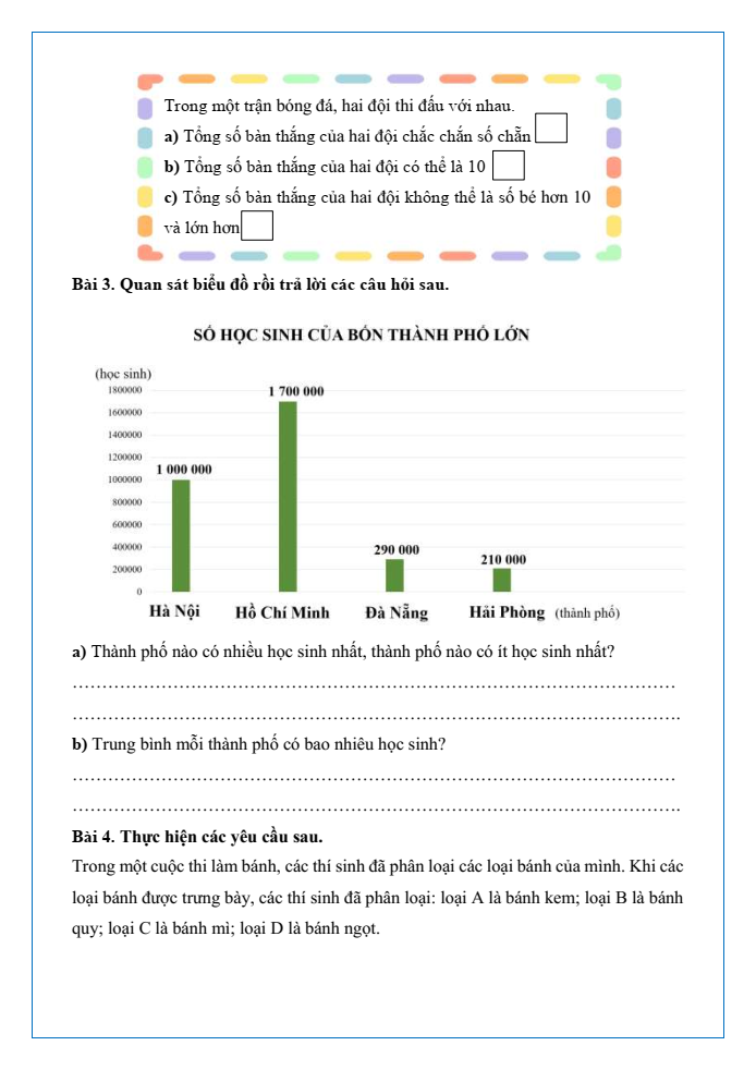 Bài tập hàng ngày Toán lớp 5 Bài 74: Ôn tập một số yếu tố thống kê và xác suất | Kết nối tri thức