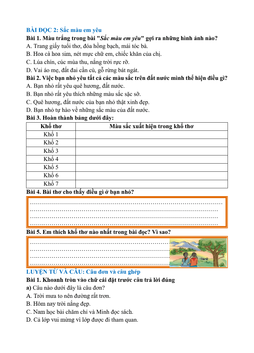 Bài tập hàng ngày Tiếng Việt lớp 5 Cánh diều Học kì 2 (có lời giải)