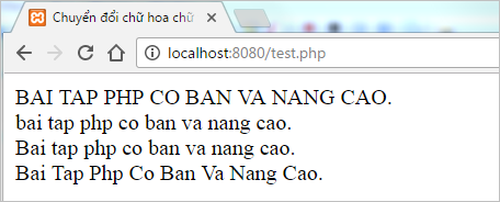 Chuyển đổi chữ hoa chữ thường trong PHP | Bài tập PHP có giải