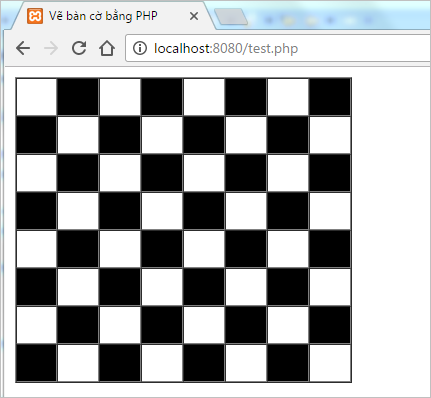 Vẽ bàn cờ bằng PHP | Bài tập PHP có giải