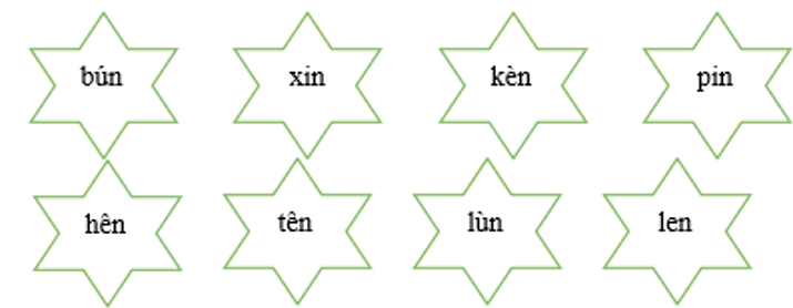 Tiếng Việt lớp 1 Tập 1 Tuần 7 Tiết 2 en ên in un am ăm âm trang 30, 31 (Dành cho buổi học thứ hai) (ảnh 1)