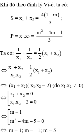 Bài tập Hệ thức Vi-ét và ứng dụng nâng cao có lời giải