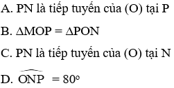 Trắc nghiệm Dấu hiệu nhận biết tiếp tuyến của đường tròn có đáp án