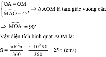 Trắc nghiệm Diện tích hình tròn, hình quạt tròn có đáp án