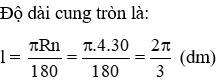 Trắc nghiệm Độ dài đường tròn, cung tròn có đáp án