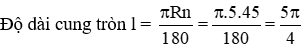 Trắc nghiệm Độ dài đường tròn, cung tròn có đáp án