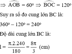 Trắc nghiệm Độ dài đường tròn, cung tròn có đáp án