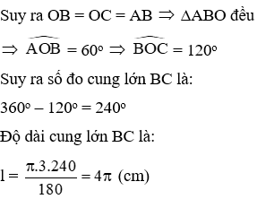 Trắc nghiệm Độ dài đường tròn, cung tròn có đáp án