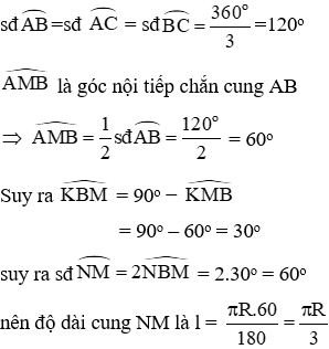 Trắc nghiệm Độ dài đường tròn, cung tròn có đáp án