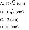 Trắc nghiệm Đường kính và dây của đường tròn có đáp án (phần 2)