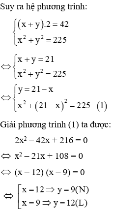 Trắc nghiệm Giải bài toán bằng cách lập hệ phương trình có đáp án (phần 2)