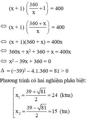 Trắc nghiệm Giải bài toán bằng cách lập phương trình có đáp án (phần 2)