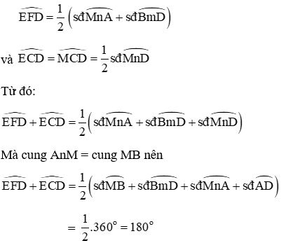 Trắc nghiệm Góc có đỉnh ở bên trong đường tròn. Góc có ngoài ở bên trong đường tròn có đáp án