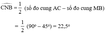 Trắc nghiệm Góc có đỉnh ở bên trong đường tròn. Góc có ngoài ở bên trong đường tròn có đáp án