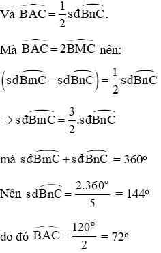 Trắc nghiệm Góc có đỉnh ở bên trong đường tròn. Góc có ngoài ở bên trong đường tròn có đáp án