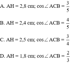 Trắc nghiệm Một số hệ thức về cạnh và góc trong tam giác vuông có đáp án (phần 2)