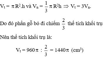 Trắc nghiệm Hình nón - Hình nón cụt - Diện tích xung quanh và thể tích của hình nón, hình nón cụt có đáp án