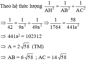 Trắc nghiệm Một số hệ thức về cạnh và đường cao trong tam giác vuông có đáp án