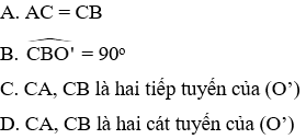 Trắc nghiệm Tính chất của hai tiếp tuyến cắt nhau có đáp án