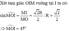 Trắc nghiệm Góc ở tâm - Số đo cung có đáp án