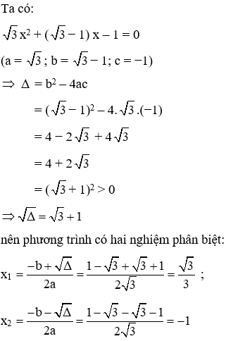 Trắc nghiệm Phương trình bậc hai một ẩn có đáp án