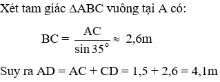 Trắc nghiệm Ứng dụng thực tế các tỉ số lượng giác của góc nhọn có đáp án