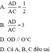 Trắc nghiệm Vị trí tương đối của hai đường tròn có đáp án