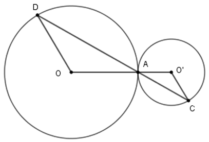 Trắc nghiệm Vị trí tương đối của hai đường tròn có đáp án