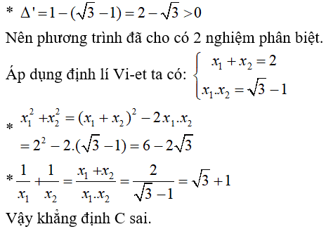 Đề kiểm tra Đại số 10 Chương 2 có đáp án