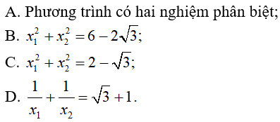 Đề kiểm tra Đại số 10 Chương 3 có đáp án