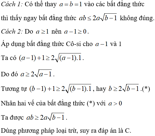 32 câu trắc nghiệm Bất đẳng thức có đáp án