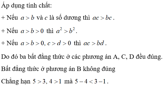 32 câu trắc nghiệm Bất đẳng thức có đáp án