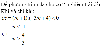 50 câu trắc nghiệm Dấu của tam thức bậc hai có đáp án