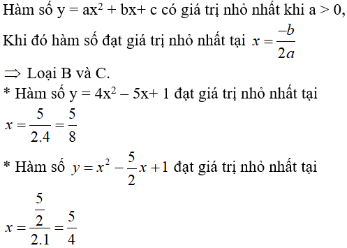 15 câu trắc nghiệm Hàm số bậc hai có đáp án