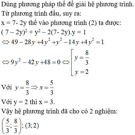 9 câu trắc nghiệm Một số ví dụ về hệ phương trình bậc hai hai ẩn có đáp án