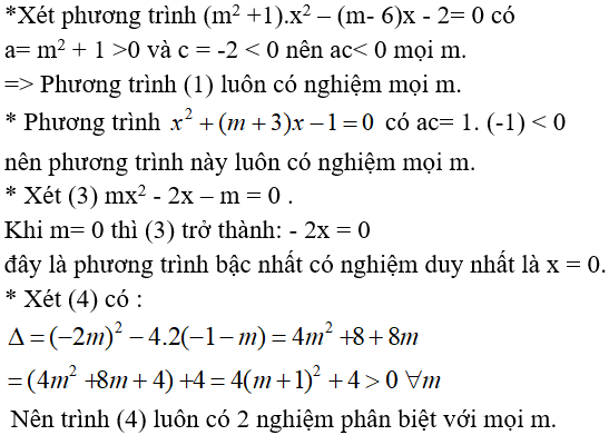 21 câu trắc nghiệm Phương trình bậc nhất và phương trình bậc hai một ẩn có đáp án