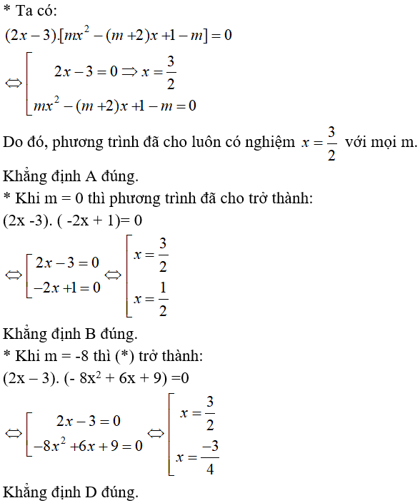 21 câu trắc nghiệm Phương trình bậc nhất và phương trình bậc hai một ẩn có đáp án