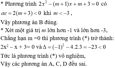 21 câu trắc nghiệm Phương trình bậc nhất và phương trình bậc hai một ẩn có đáp án